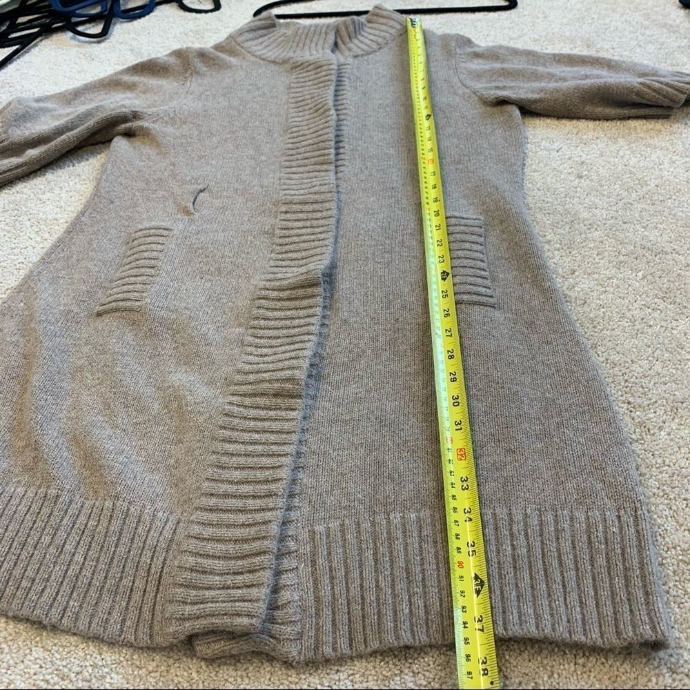 BCBGMAXAZRIA Angora Blend Belted Sweater Coat Cardigan Beige Tan High Neck Size - Picture 10 of 15